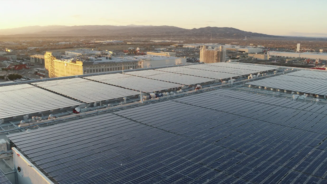 Commercial solar installation on a manufacturing facility